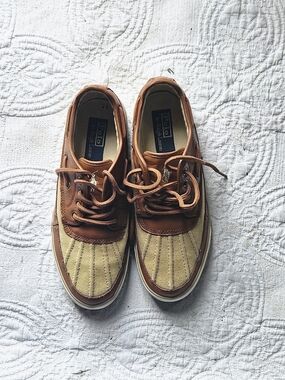Polo Ralph Lauren Parkstone Low Sneakers Men’s Brown Leather Canvas Casual